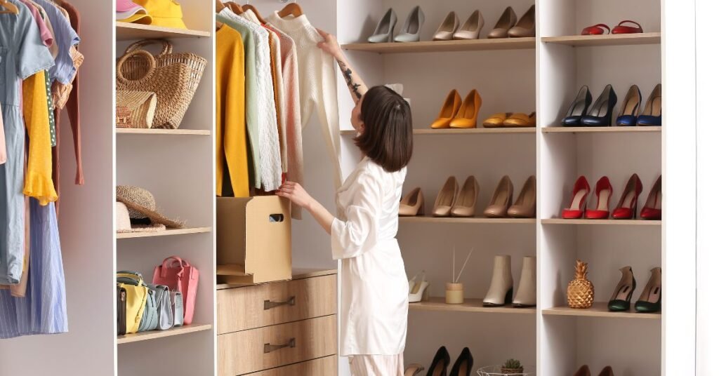 Vertical Space-Smart strategies to arrange clothes in bedroom wardrobe